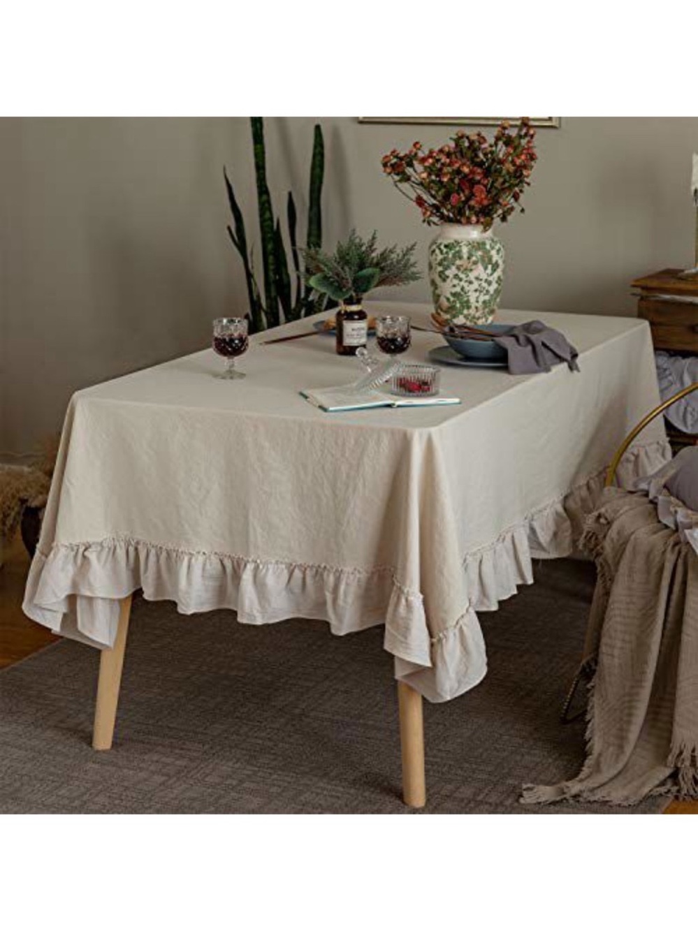 Farmhouse Ruffle Tablecloth - Picture 3 of 3